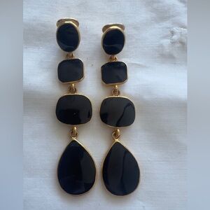 Elegant Black and Gold Drop Earrings